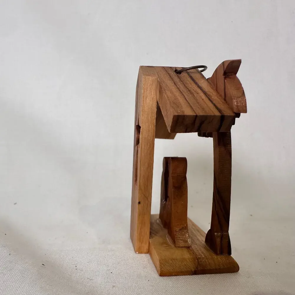 Wooden Nativity Christmas Ornament Made in Bethlehem West Bank